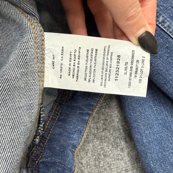 Women's Lee Jean Jacket Size XL trucker Denim button up long sleeve - Picture 8 of 9